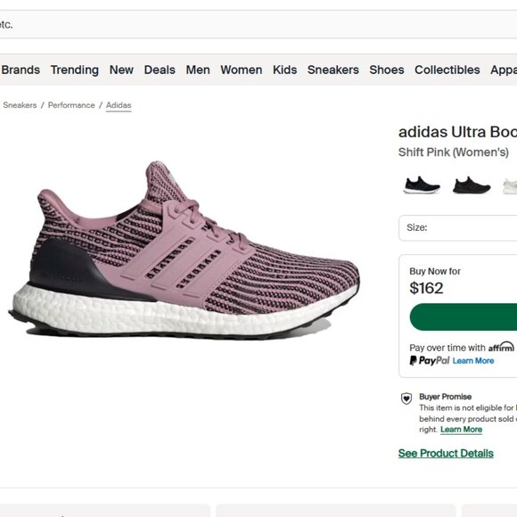 Adidas Ultraboost 4.0 DNA Shift Pink Black Running Shoes - Picture 1 of 5